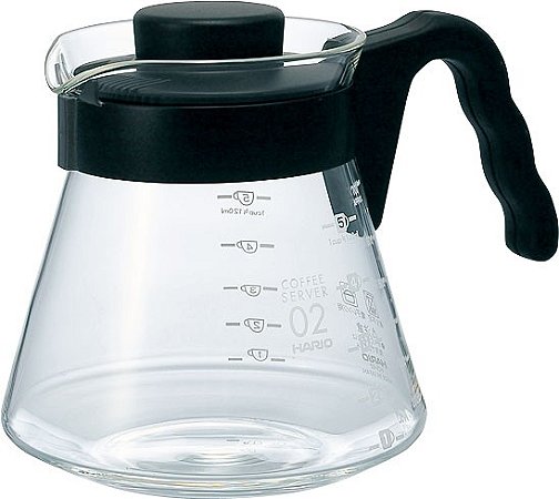 Jarra de vidro para servir Café Hario V60 - Preto - 700ml