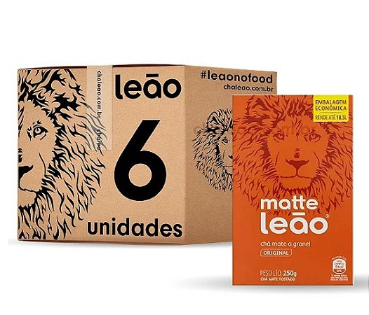 COMBO 06 Caixas Ch Mate Natural a Granel Matte Le o 250g