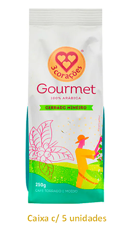 Café Torrado e Moído 3 Corações Cerrado Mineiro - 250g - 5 unid.