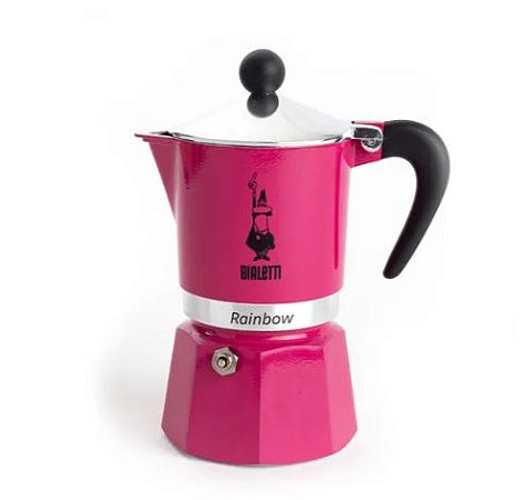 Cafeteira Italiana Rainbow Pink Bialetti 3 Xícaras