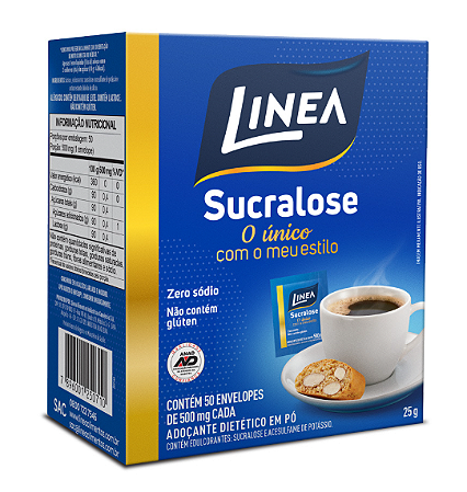 Adoçante em pó Sucralose Linea 50 Sachês de 500mg