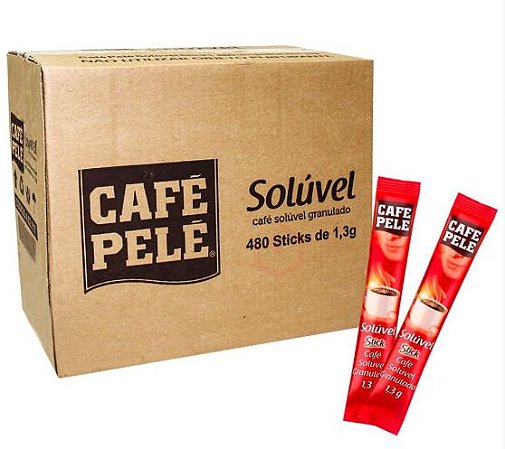 Café Solúvel Pelé Sticks 1,3g - Caixa c/ 480 unid.