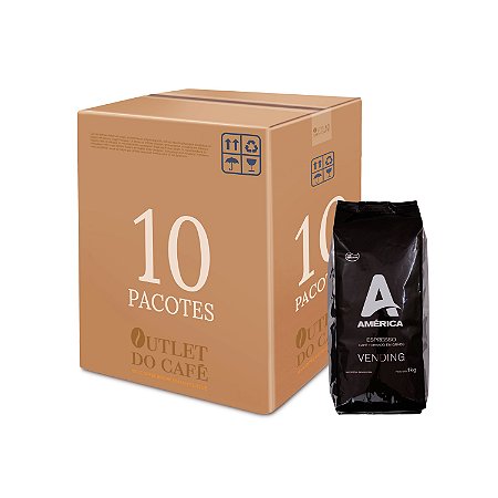 Café América Vending em Grãos 1kg - Caixa c/ 10 unid.