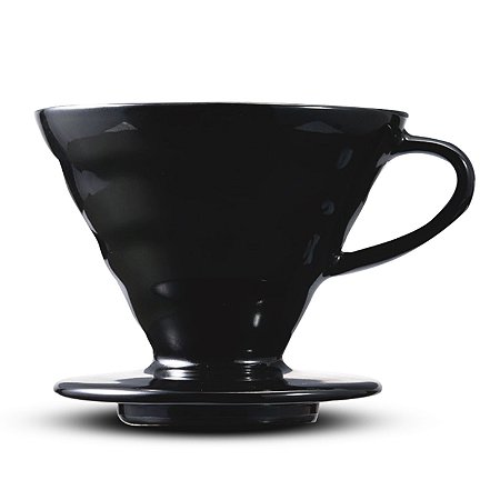 Coador Hario V60 Cerâmica Preto Tetsu Kasuya Tamanho 02