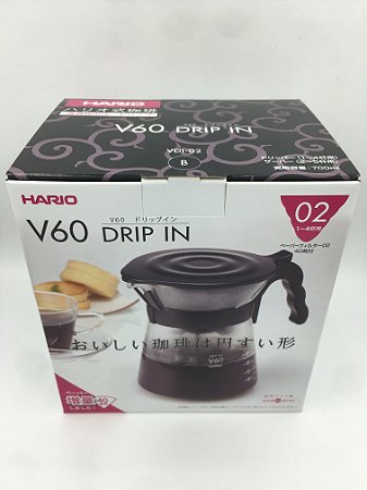 Conjunto para Coar Café Hario V60 Drip in - Preto 700ml