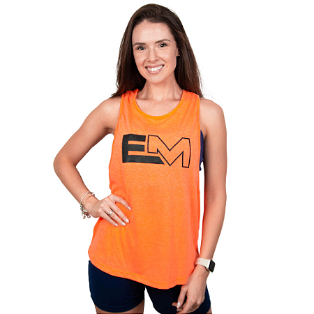 Camiseta Regata EM Feminina Laranja Neon