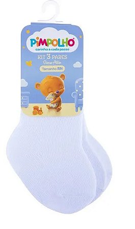 Kit 3 Pares de Meia Branca Pimpolho RN
