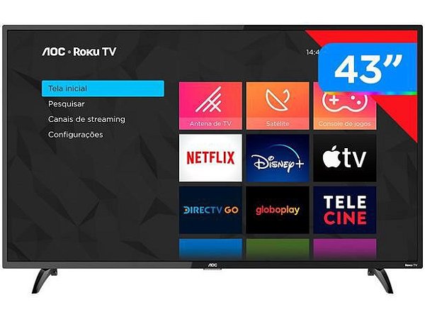 Smart TV Full HD LED 43” AOC 43S5195 -  USB