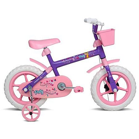 Bicicleta Aro 12 Fem Paty Lilas c/ AC Rosa Verden Bike