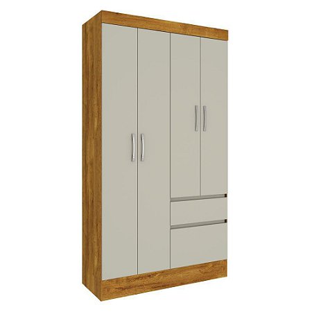 Guarda Roupa 4 Portas Oregon com 6 Pes Ipe Rustico White Tcil