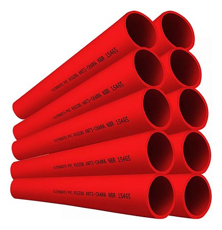 Kit 12 Condulete 1/2 Pol Eletroduto Sobrepor Vermelho 1,5 M