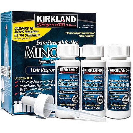 Minoxidil Kirkland 3 Meses de Tratamento 5% - 100% Original