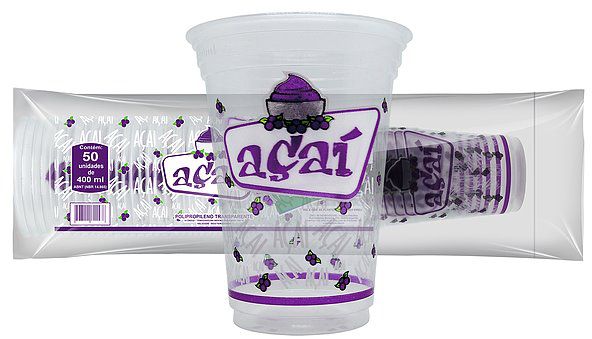 Copo Descartavel 400ml Personalizado Açai 1000 Unidades