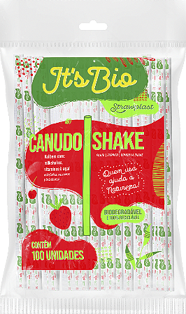 CANUDO MILKSHAKE BIODEGRADAVEL 8MM STRAWPLAST 2000 UNIDADES