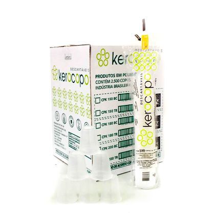 Copo Kerocopo 180ml Transparente PS 2500 Unidades
