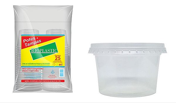 Pote Redondo 500ml Rioplastic 300 Unidades