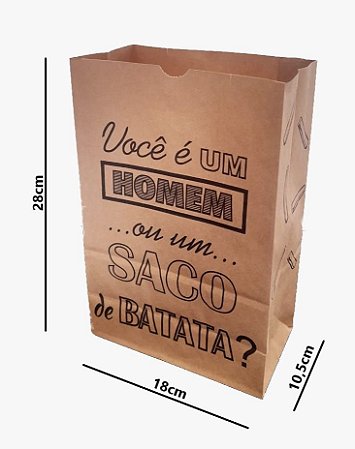 Saco de Papel Kraft 18x10,5x28 Fast Food Delivery Gr 80 100 Unidades