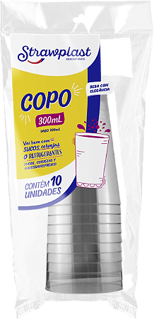 Copo de Acrílico Descartável 300ml 20 Unidades