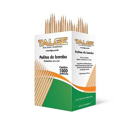 Palito de Bambu Sachê 1x1 Talge 5000 Unidades