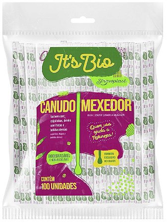 CANUDO MEXEDOR DRINK BIODEGRADAVEL STRAWPLAST 500 UNIDADES
