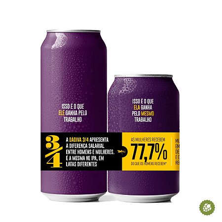 Cerveja Dádiva 3/4 NEIPA - Pack DUAS LATAS (uma Lata 473ml e uma lata de 350ml)