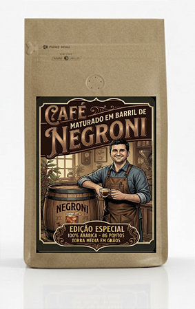 Café maturado em barril de Negroni colab Bitter&Co