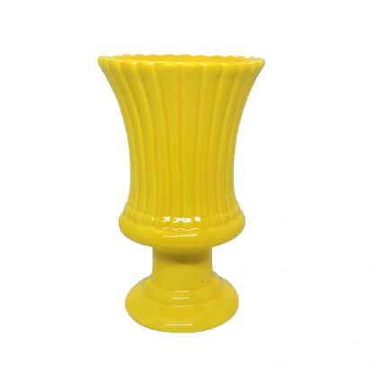 Vaso Espanha Grande Porcelana Amarelo Decorativo Flores