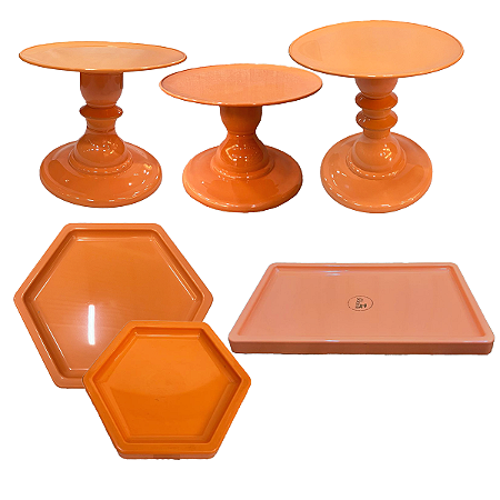 Kit Festa Mosaico Papaya Peças Decorativas Mesa Só Boleiras