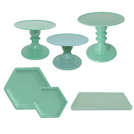 Kit Festa Mosaico Verde Menta Peças Decorativas Só Boleiras