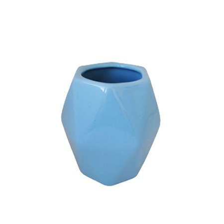 VASO PORCELANA SEXTAVADO BAIXO AZUL BEBE