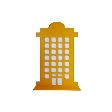 DISPLAY MDF PREDIO REDONDO AMARELO