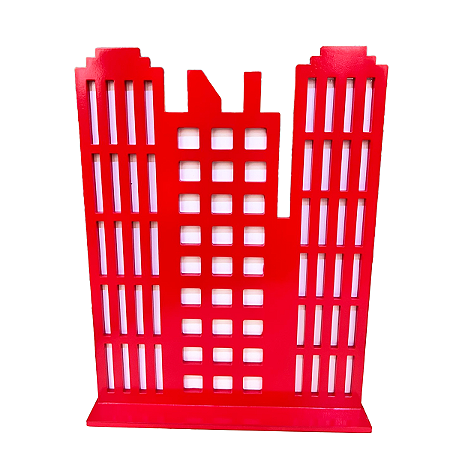 DISPLAY MDF PREDIO TRIPLO VERMELHO