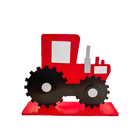 Display Mdf Trator Vermelho Decorativo Para Festa Temática