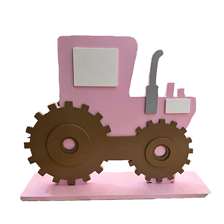 Display Mdf Trator Rosa Decorativo Para Festa Temática