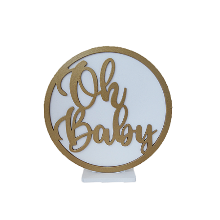DISPLAY MDF OH BABY BRANCO-DOURADO