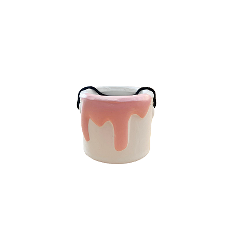 CACHEPOT BALDE DE TINTA ROSA