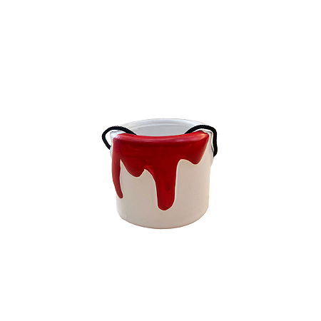 CACHEPOT BALDE DE TINTA VERMELHO