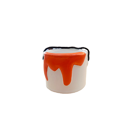 CACHEPOT BALDE DE TINTA LARANJA