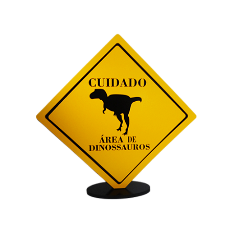 DISPLAY MDF PLACA CUIDADO AREA DE DINOSSAUROS