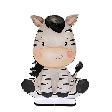 Display Adesivo Decorativo Festa Safari Zebra Placa Mdf