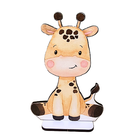 Display Adesivo Decorativo Festa Safari Girafa Placa Mdf