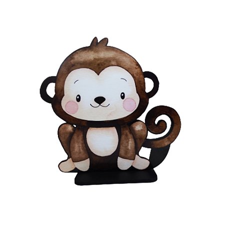 Display Adesivo Decorativo Festa Safari Macaco Placa Mdf