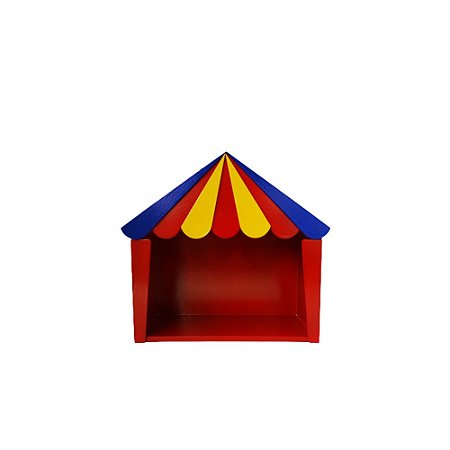 Mini Tenda Circo Vermelho Amarelo Gema Azul Royal Festa MDF