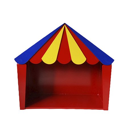 Tenda Circo Vermelho Amarelo Azul Decoração Festa Circo MDF