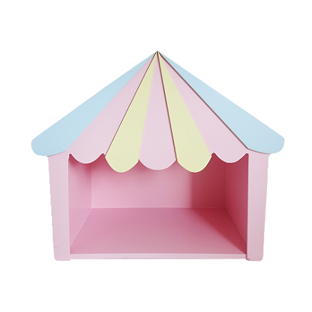 Tenda Circo Rosa Bebê Azul Amarelo Candy Decoração Circo MDF