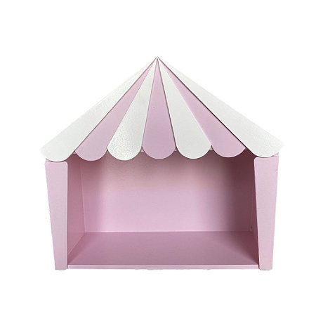 Tenda Circo Rosa Bebê Branco Festa Decoração Circo MDF