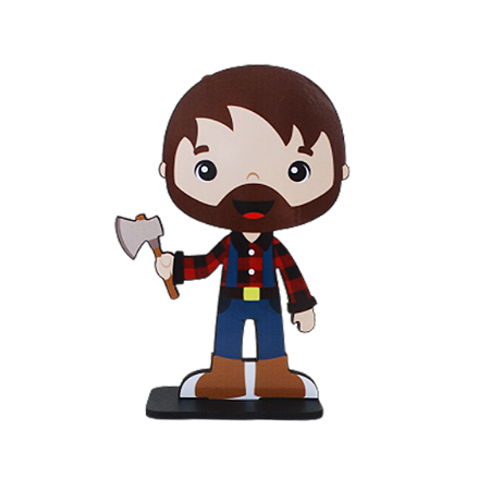 Display Adesivo Decorativo Chapeuzinho Lenhador Placa De Mdf