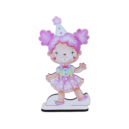 Display Adesivo Decorativo Circo Palhacinha Placa Totem Mdf