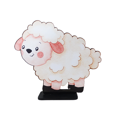 Display Adesivo Decorativo Fazendinha Ovelha Placa Totem Mdf