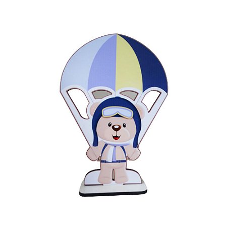 Display Adesivo Decorativo Urso Paraquedista Placa Totem Mdf